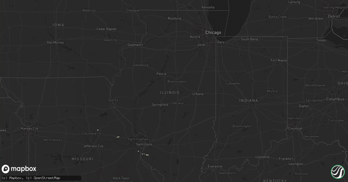 Hail map in Illinois on March 23, 2018