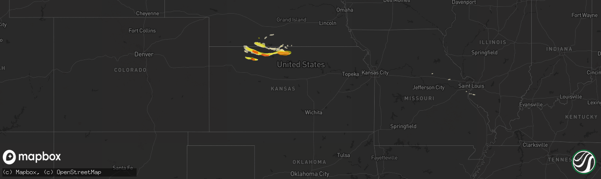 Hail map in Kansas on March 23, 2018