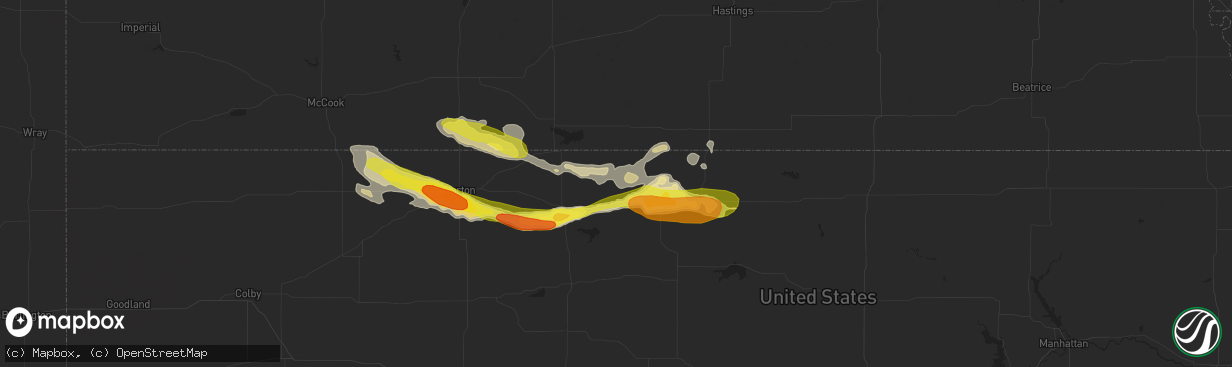 Hail map in Kensington, KS on March 23, 2018