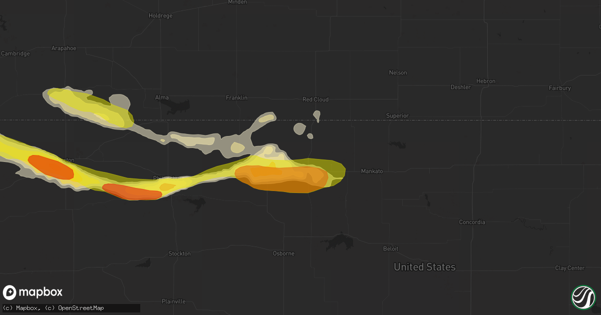Hail map in Lebanon, KS on March 23, 2018