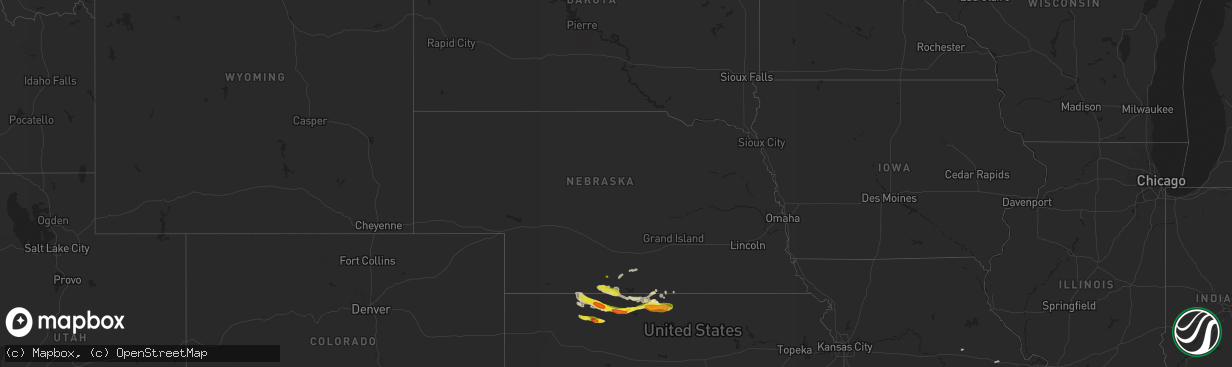 Hail map in Nebraska on March 23, 2018