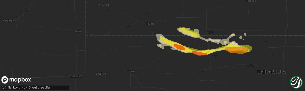 Hail map in Oberlin, KS on March 23, 2018