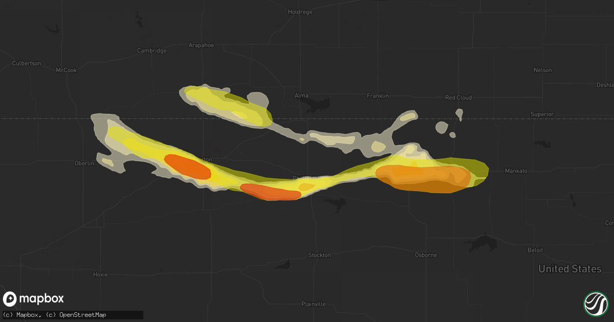 Hail map in Phillipsburg, KS on March 23, 2018