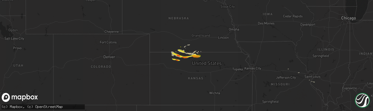 Hail map on March 23, 2018