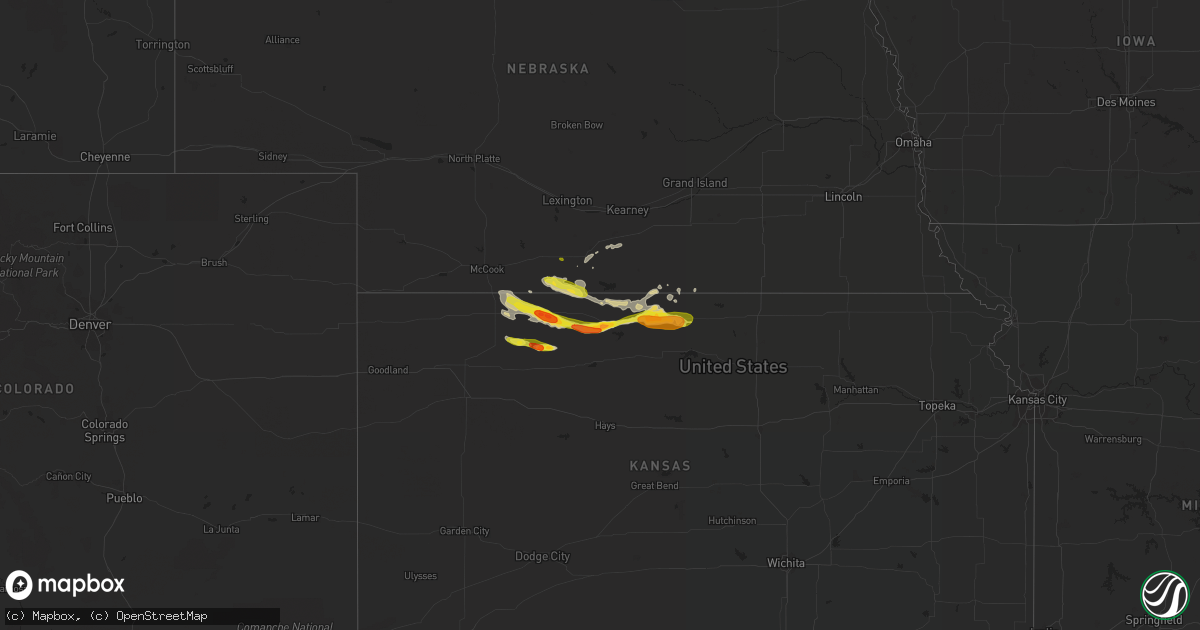Hail map on March 23, 2018
