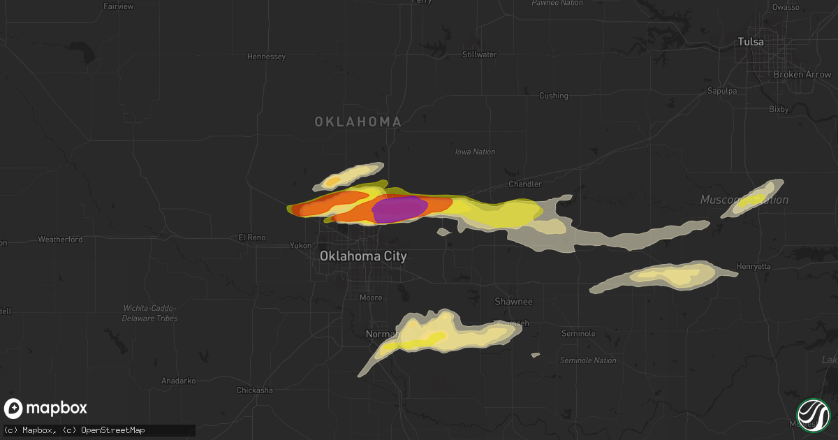 Hail map in Jones, OK on March 23, 2019