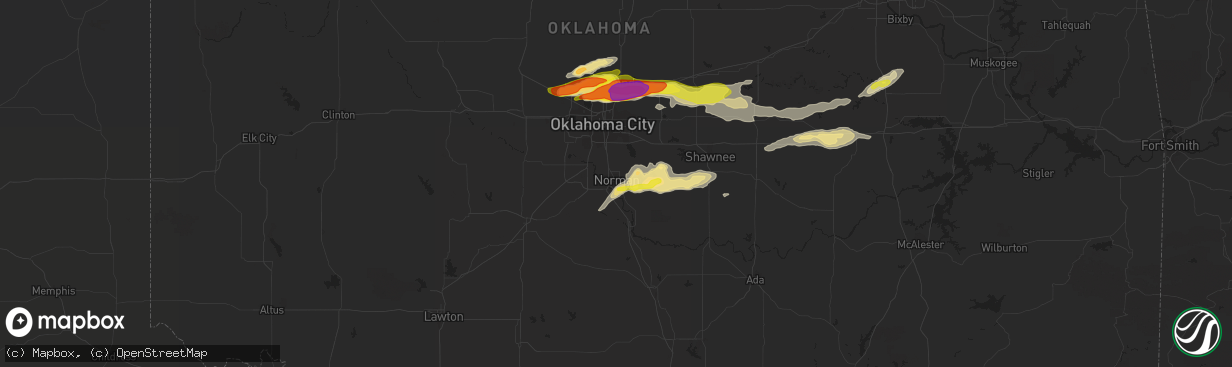 Hail map in Norman, OK on March 23, 2019