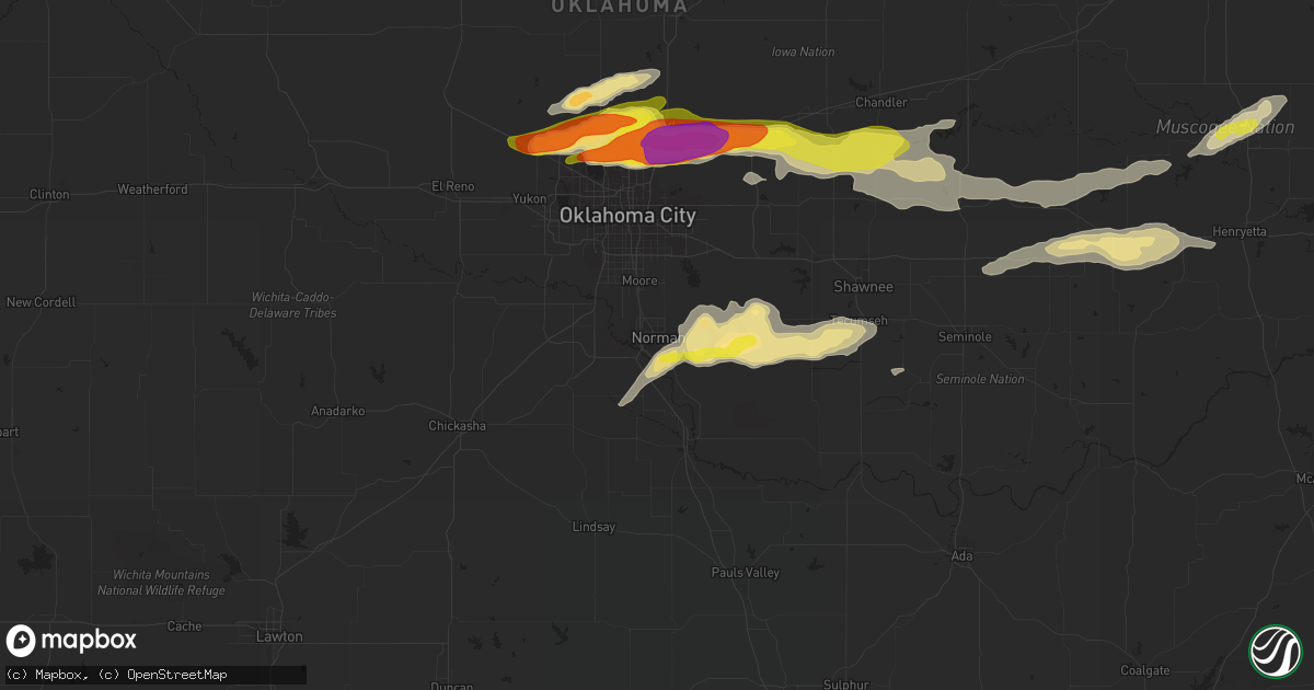 Hail map in Norman, OK on March 23, 2019