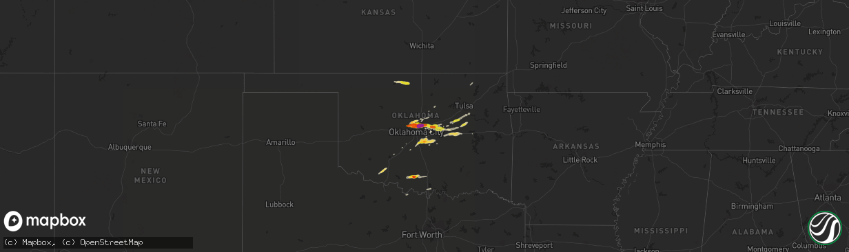 Hail map on March 23, 2019