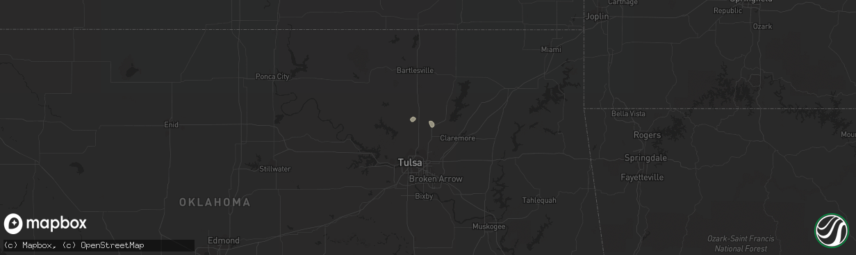 Hail map in Collinsville, OK on March 23, 2020