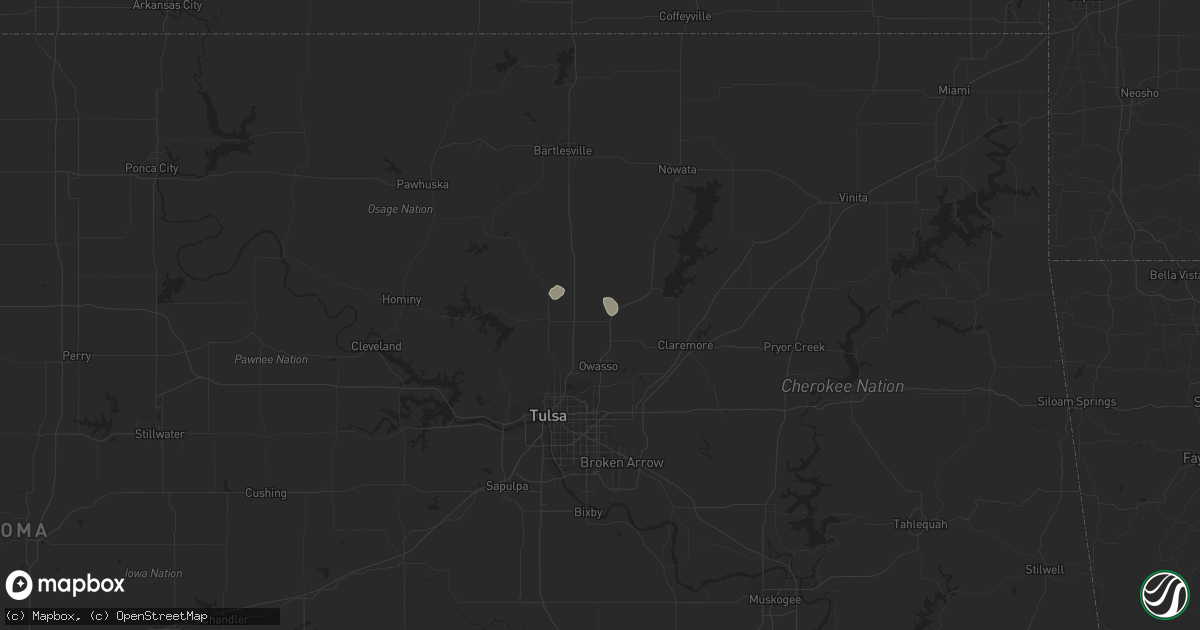 Hail map in Collinsville, OK on March 23, 2020
