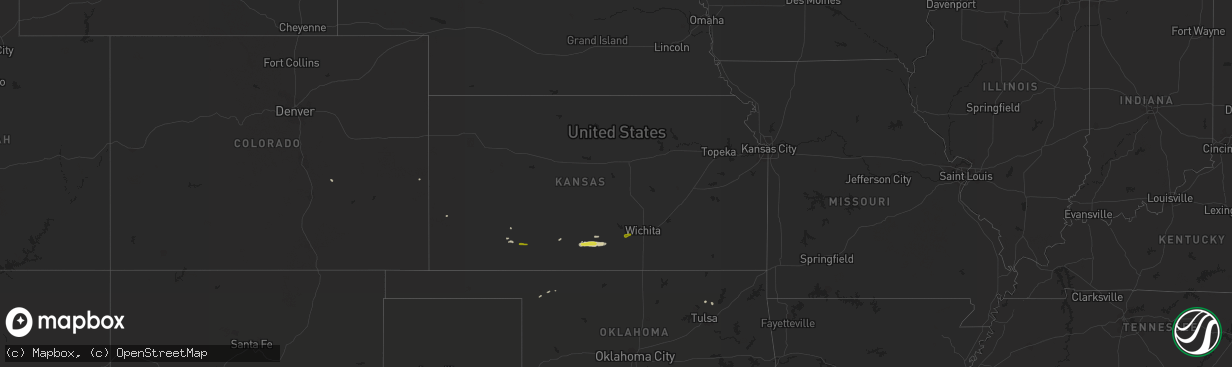 Hail map in Kansas on March 23, 2020