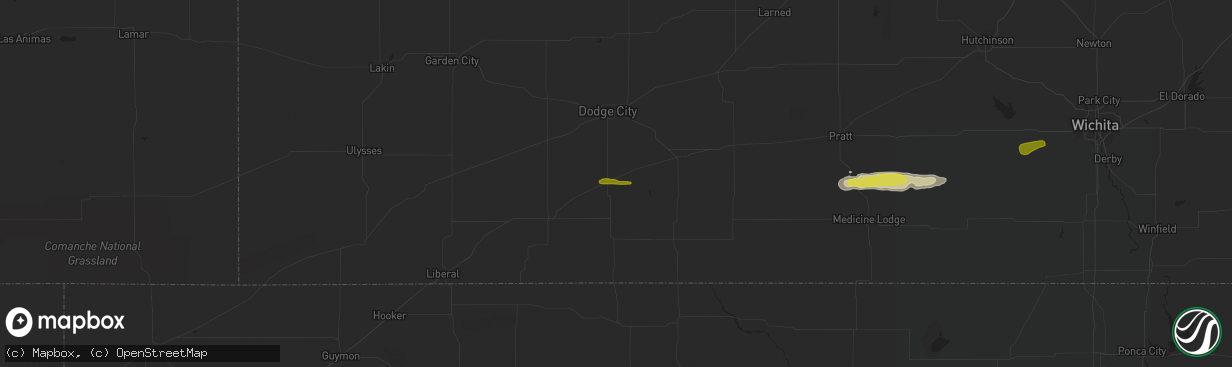 Hail map in Minneola, KS on March 23, 2020