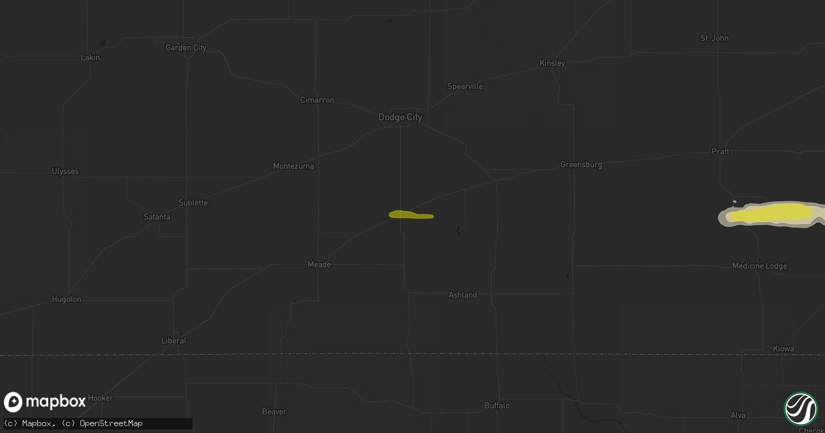 Hail map in Minneola, KS on March 23, 2020
