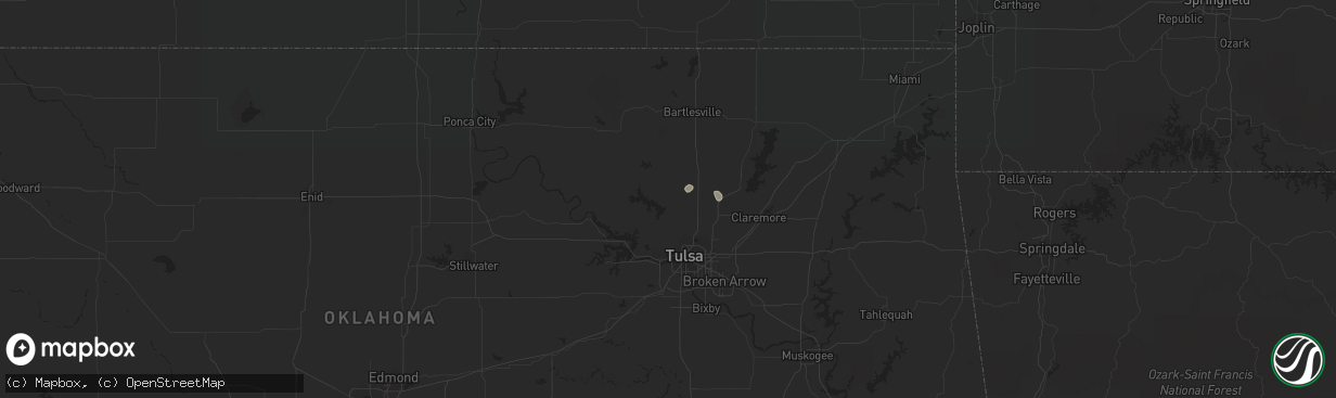 Hail map in Skiatook, OK on March 23, 2020