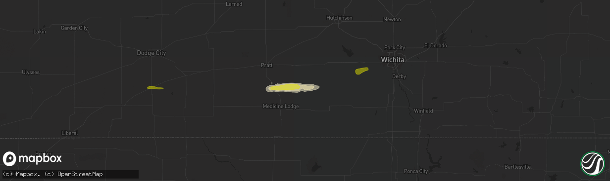 Hail map in Zenda, KS on March 23, 2020