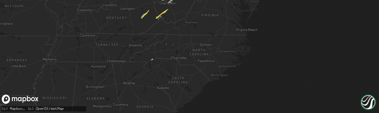 Hail map in North Carolina on March 23, 2022