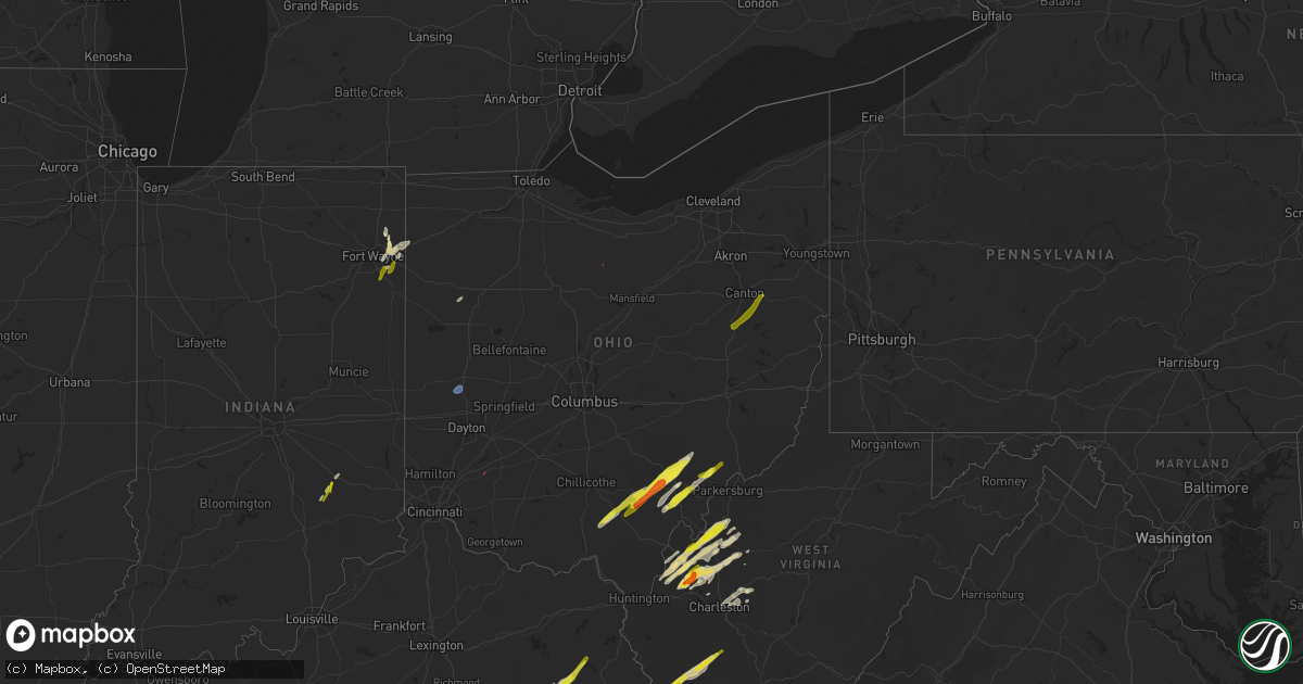 Hail map in Ohio on March 23, 2022