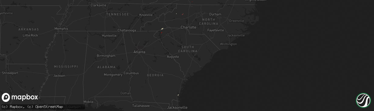 Hail map in South Carolina on March 23, 2022