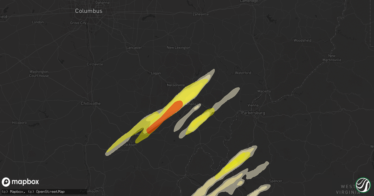 Hail map in The Plains, OH on March 23, 2022