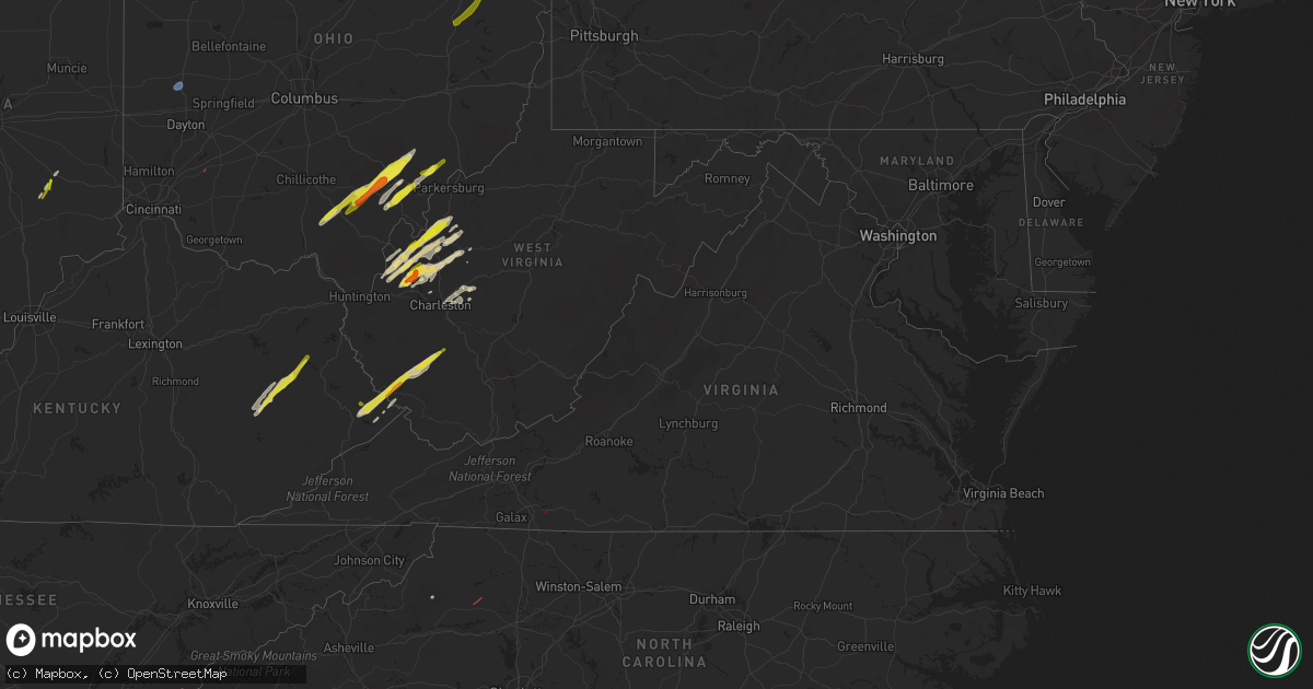 Hail map in Virginia on March 23, 2022