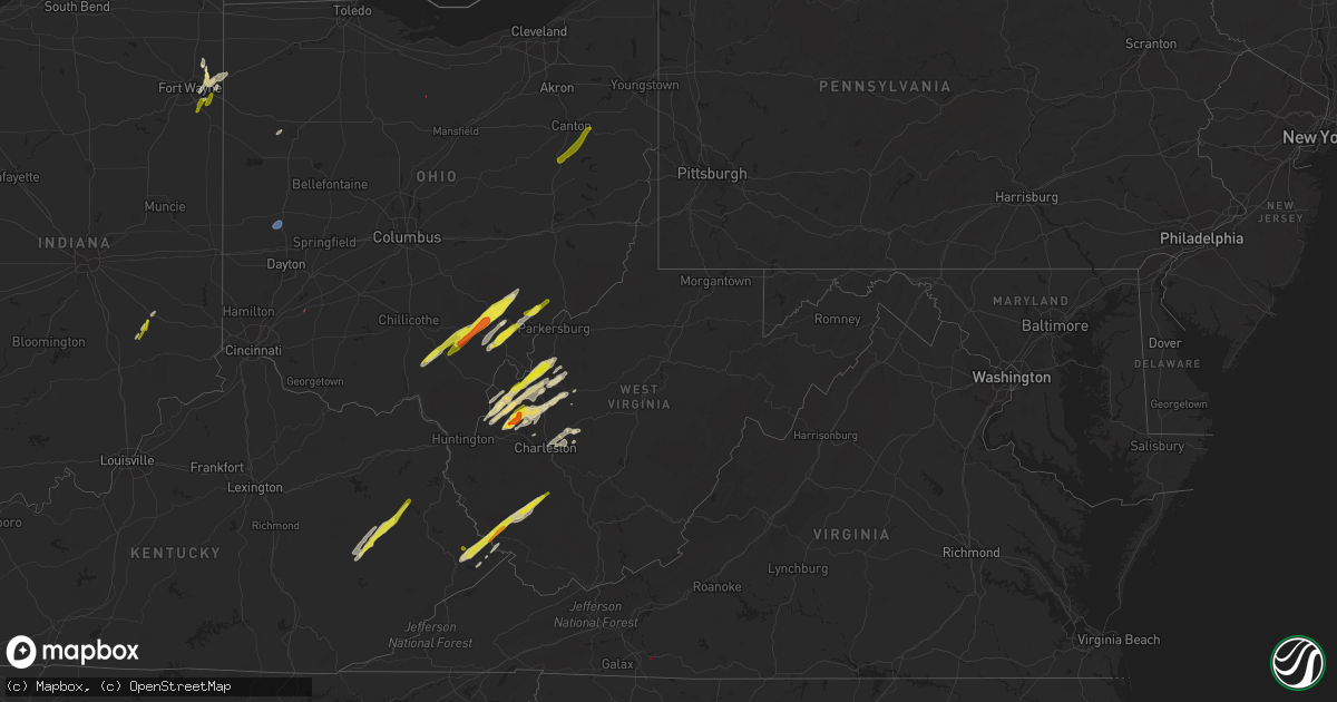 Hail map in West Virginia on March 23, 2022