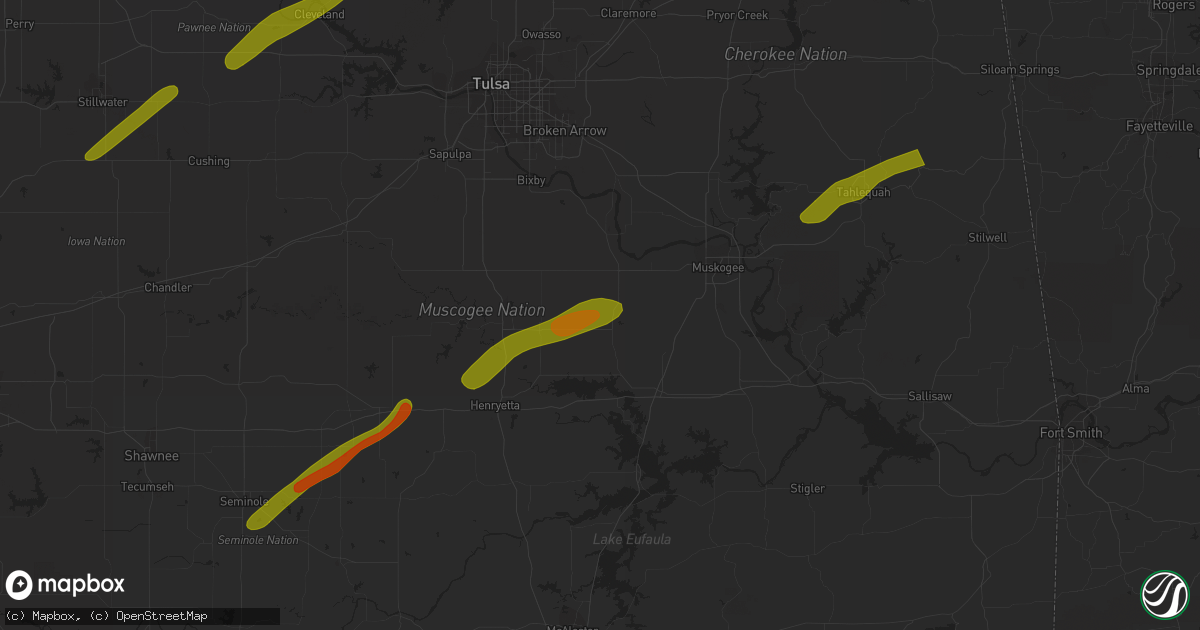 Hail map in Boynton, OK on March 23, 2023