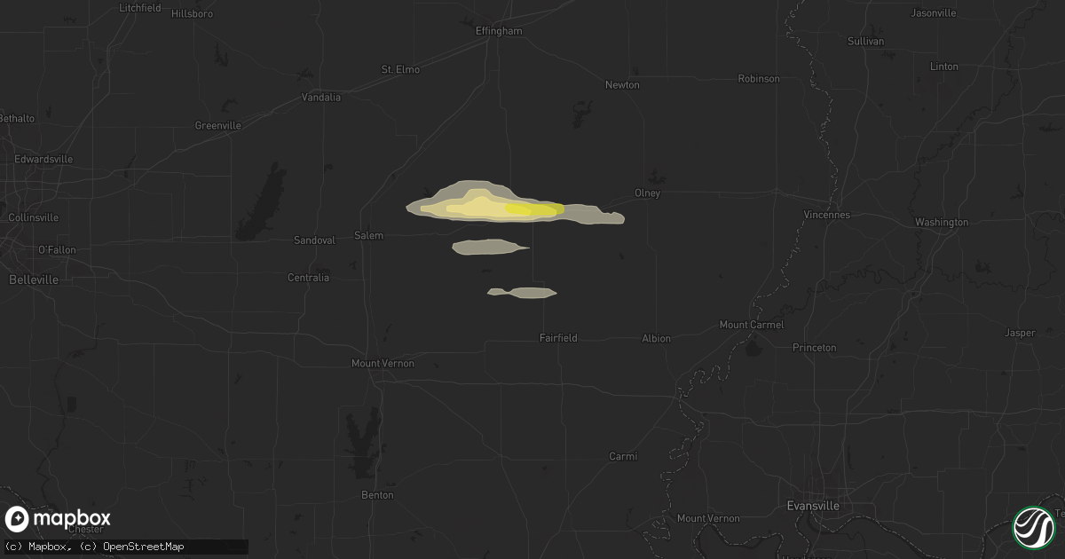 Hail map in Cisne, IL on March 23, 2023