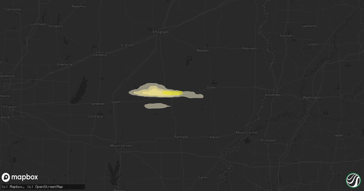 Hail map in Clay City, IL on March 23, 2023
