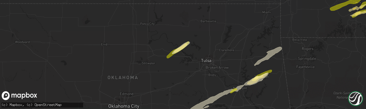 Hail map in Cleveland, OK on March 23, 2023