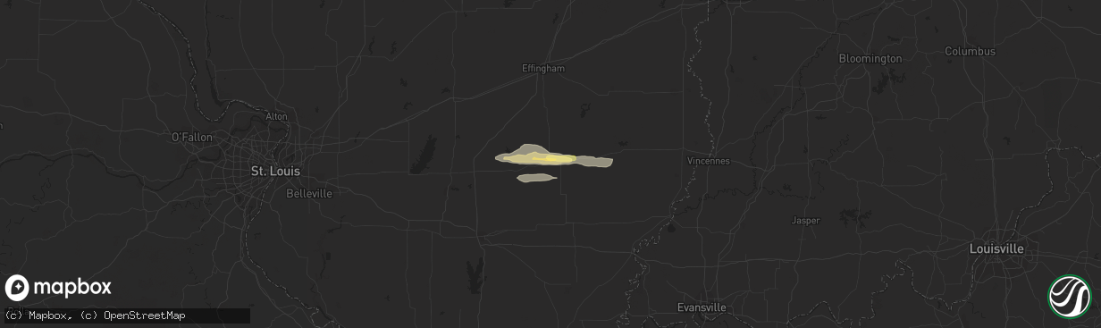 Hail map in Flora, IL on March 23, 2023