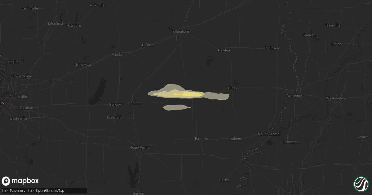 Hail map in Flora, IL on March 23, 2023
