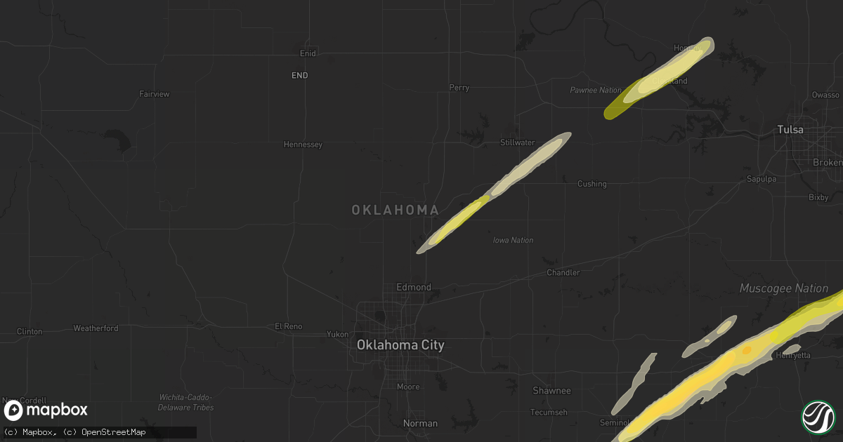 Hail map in Guthrie, OK on March 23, 2023