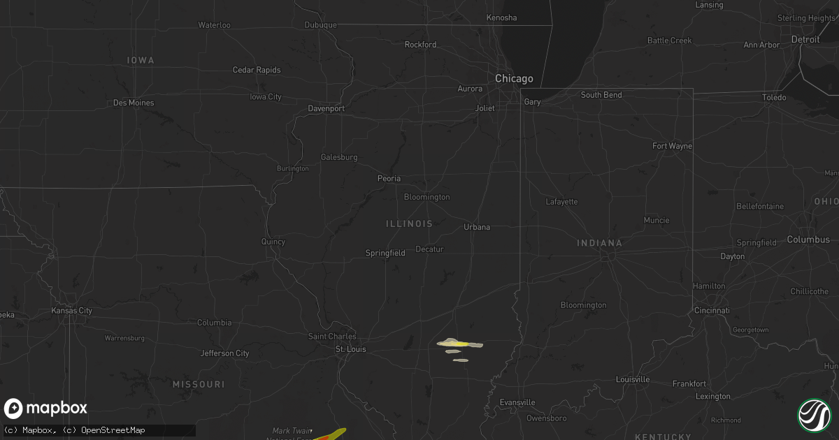 Hail map in Illinois on March 23, 2023