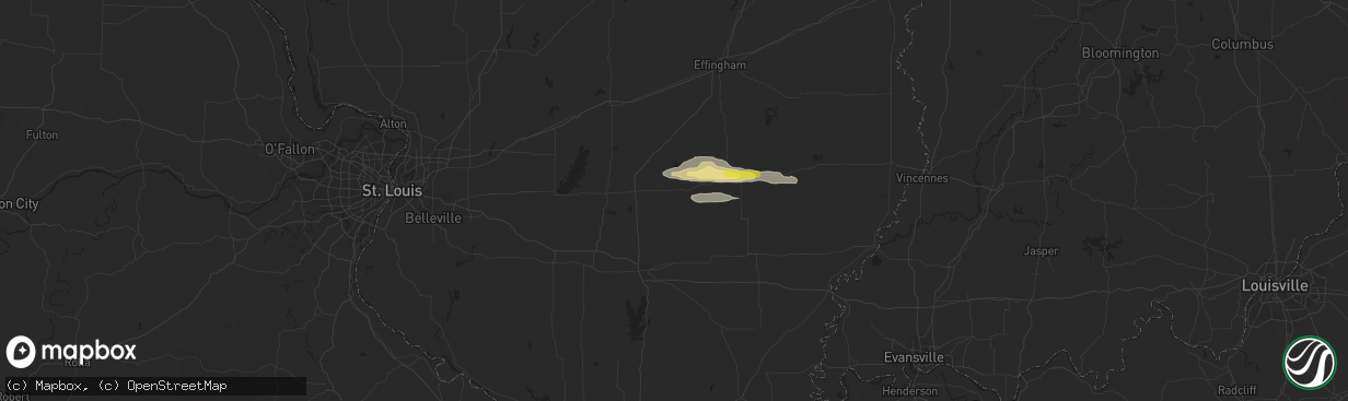Hail map in Iuka, IL on March 23, 2023