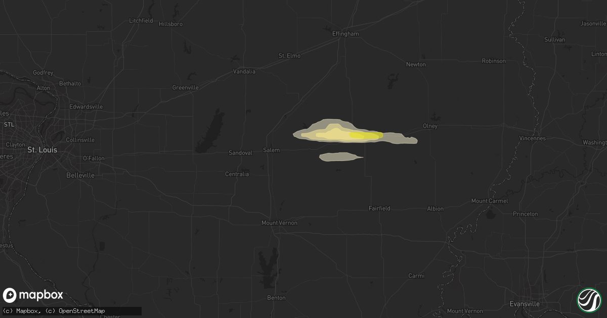 Hail map in Iuka, IL on March 23, 2023