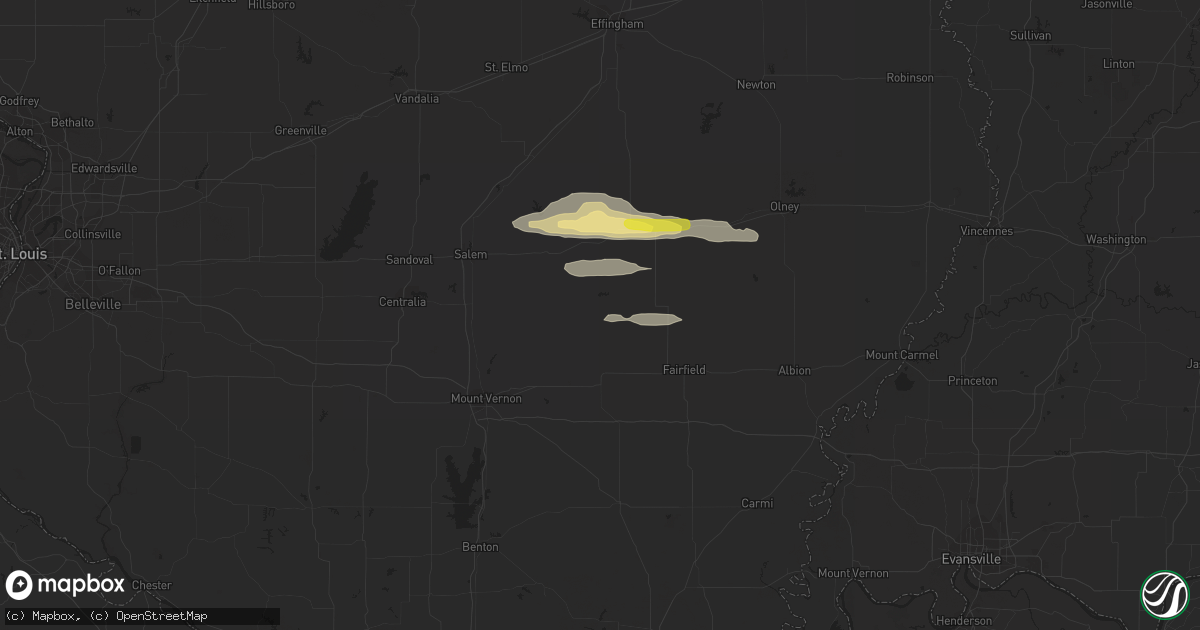 Hail map in Johnsonville, IL on March 23, 2023