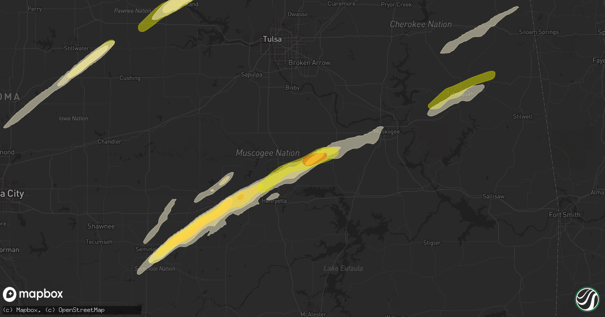 Hail map in Morris, OK on March 23, 2023