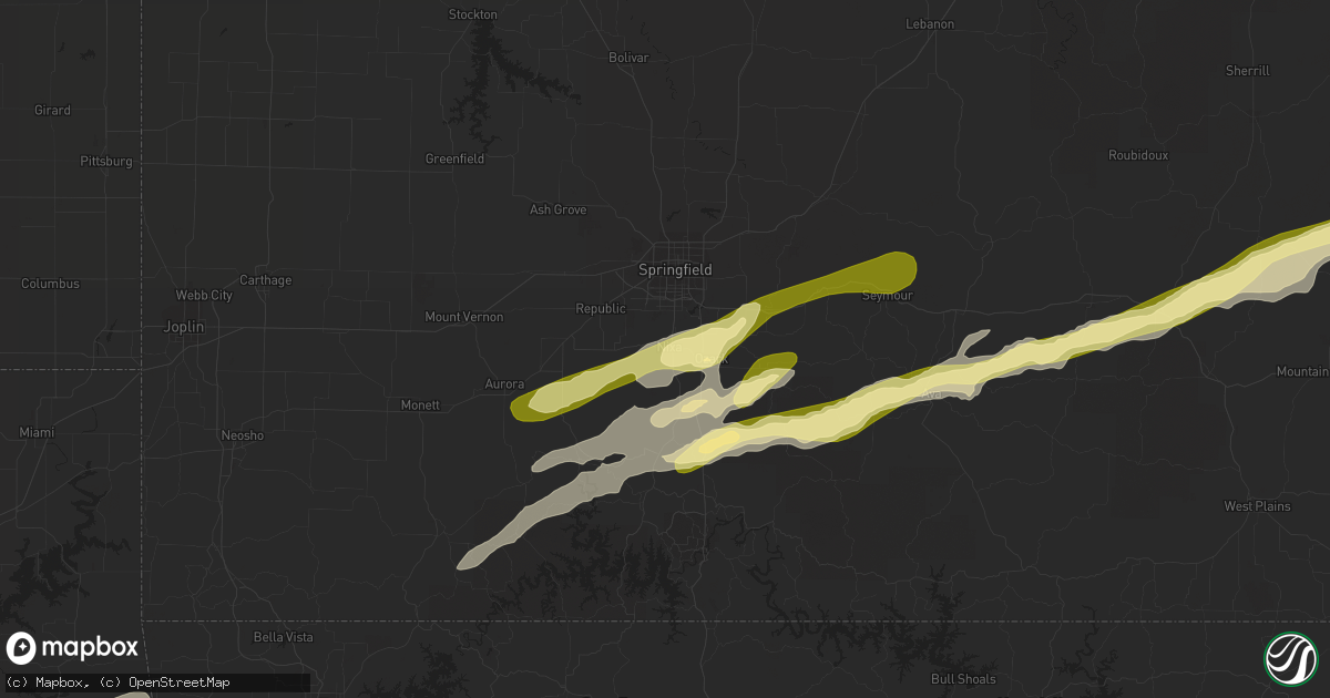 Hail map in Nixa, MO on March 23, 2023