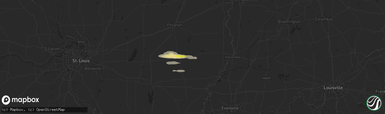 Hail map in Noble, IL on March 23, 2023