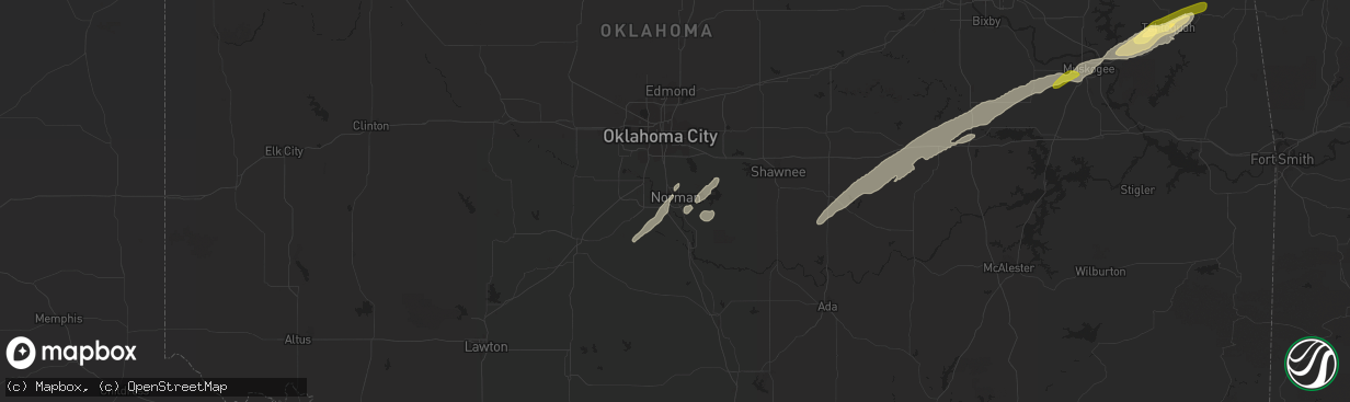 Hail map in Norman, OK on March 23, 2023