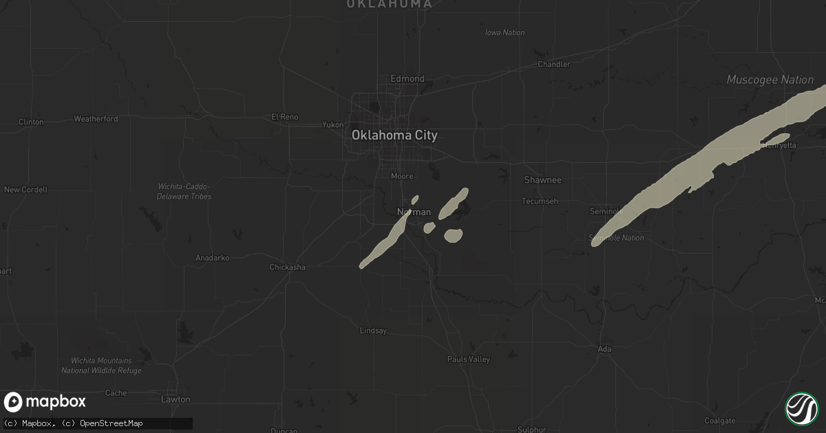 Hail map in Norman, OK on March 23, 2023
