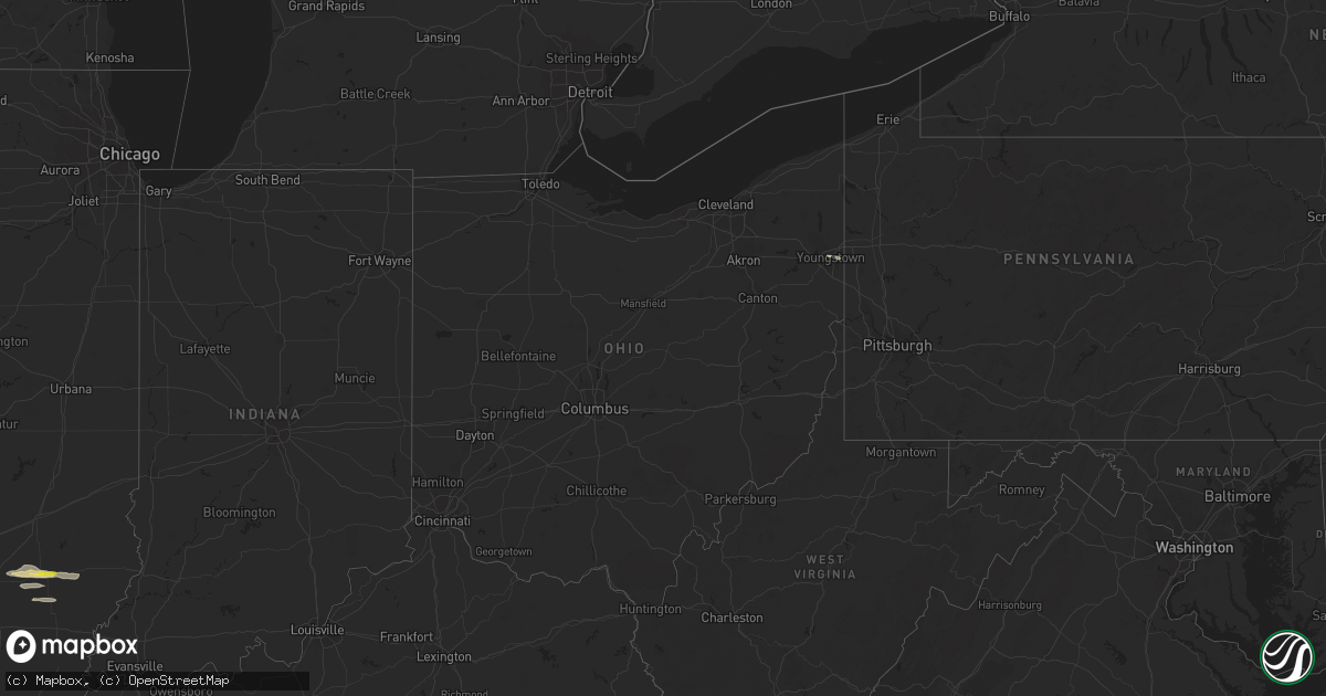 Hail map in Ohio on March 23, 2023