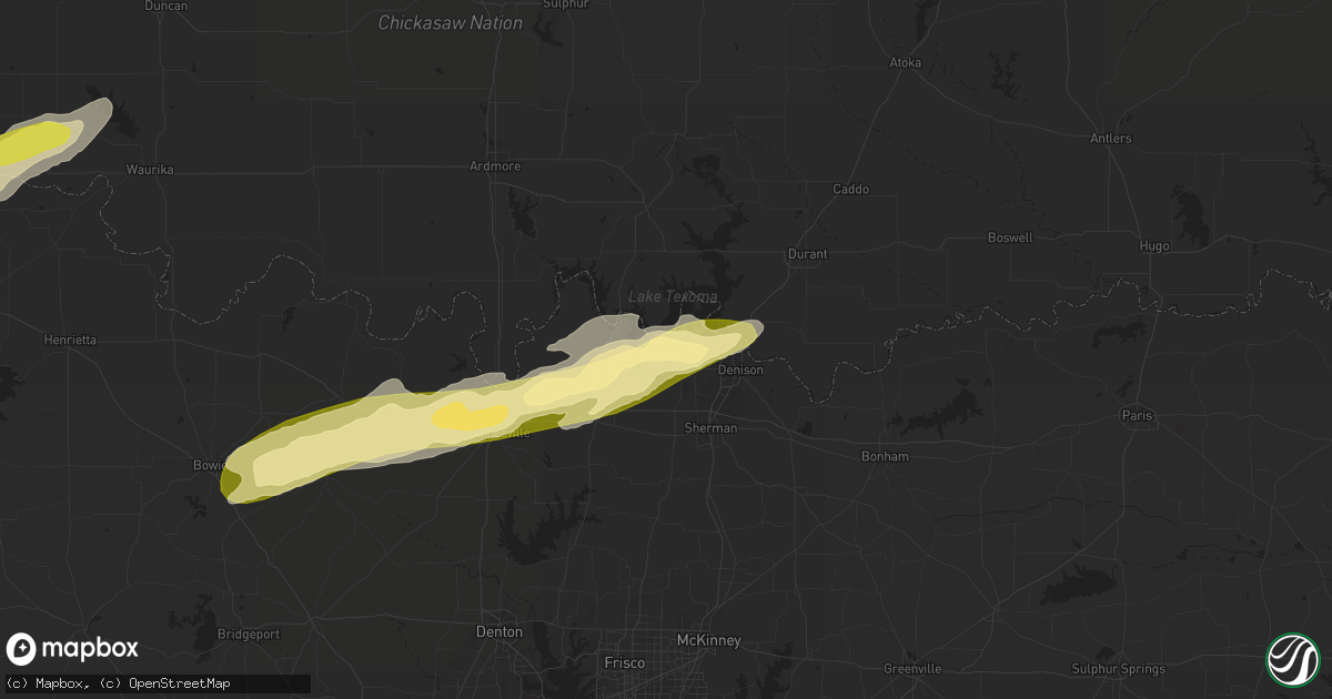 Hail map in Pottsboro, TX on March 23, 2023