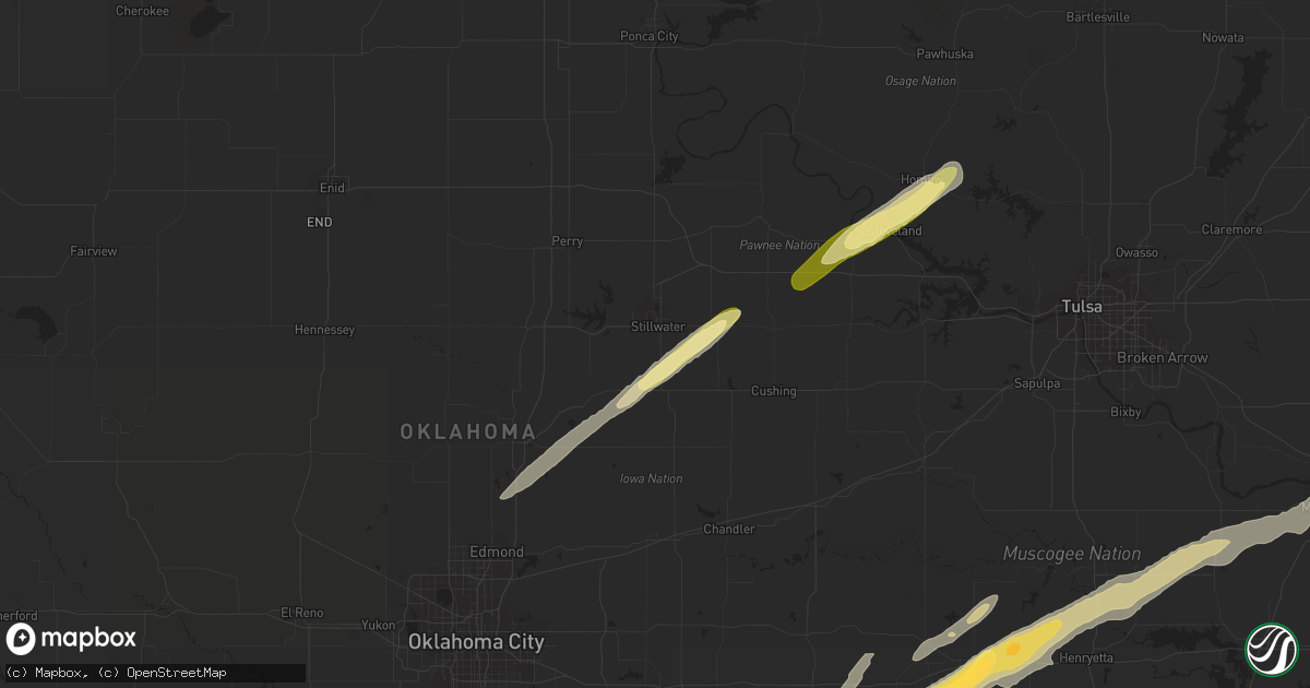 Hail map in Stillwater, OK on March 23, 2023