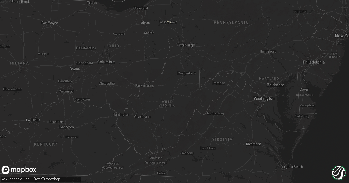 Hail map in West Virginia on March 23, 2023