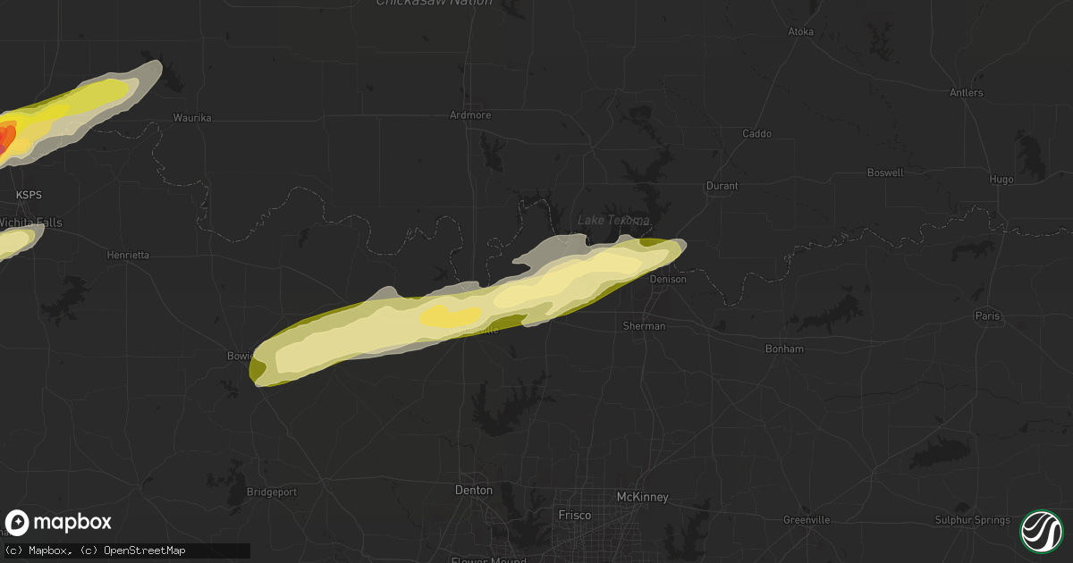 Hail map in Whitesboro, TX on March 23, 2023