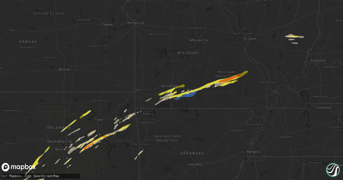 Hail map on March 23, 2023