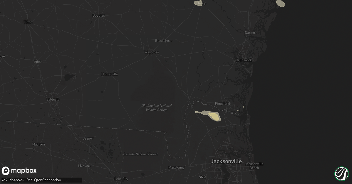 Hail map in Folkston, GA on March 23, 2024