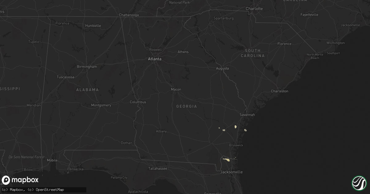 Hail map in Georgia on March 23, 2024